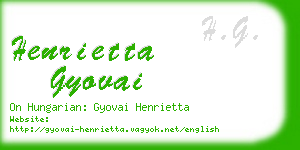 henrietta gyovai business card